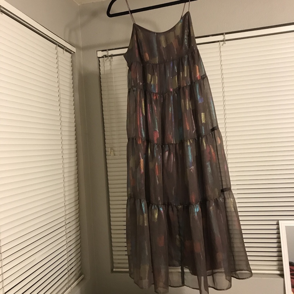 urban outfitters rainbow reflective midi dress